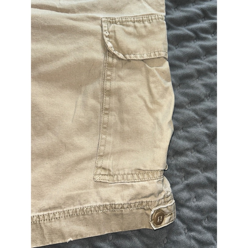 Express Mens Tan Khaki Cargo Shorts Size 33W Cotton Canvas Utility 7951003 - Picture 5 of 7
